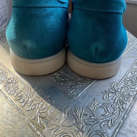 NWOT Italian Aurelien yacht loafers in aquamarine suede. Size UK 47 (US 13) main image 5